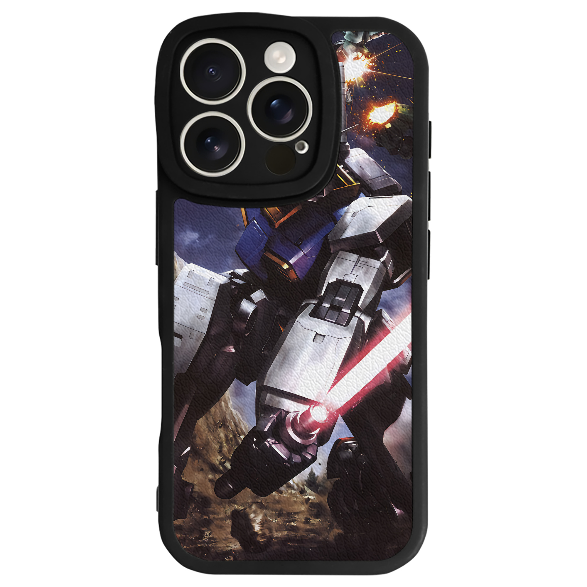 （画像用） 機動戦士ガンダム Mobile Suit Gundam 【iPhone 16シリーズ対応】シリコンスマホケース（レザー調） 材質：シリコン